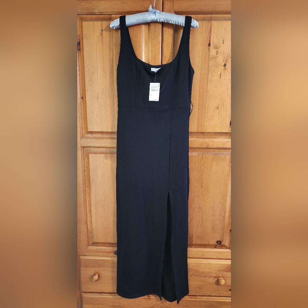 Socialite long black fitted cocktail dress